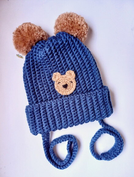 Touca de Crochet para Bebê Menino