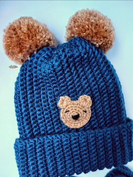 Touca de Crochet para Bebê Menino
