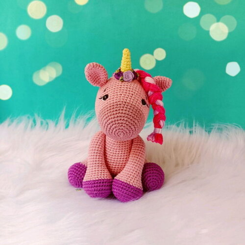 Unicórnio para Decoração de Crochê Amigurumi
