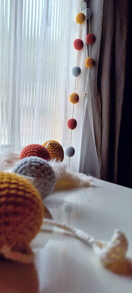 Varal de Bolinhas em Croche para Decoração