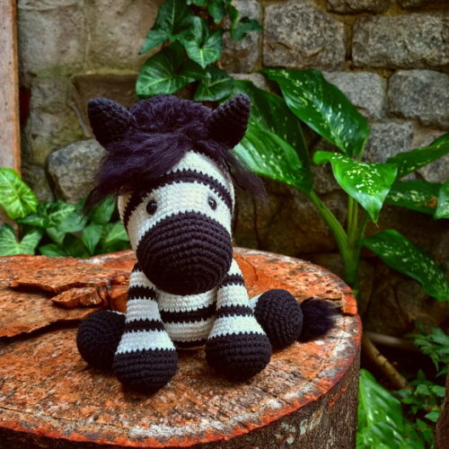 Zebra de Crochê Amigurumi Kit Safári