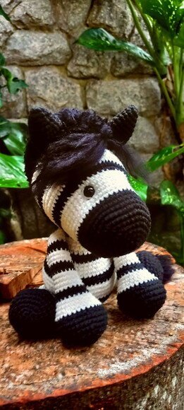 Zebra de Crochê Amigurumi Kit Safári