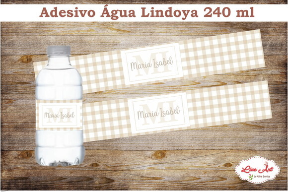 30 Adesivos Personalizado Água Lindoya 240 ml