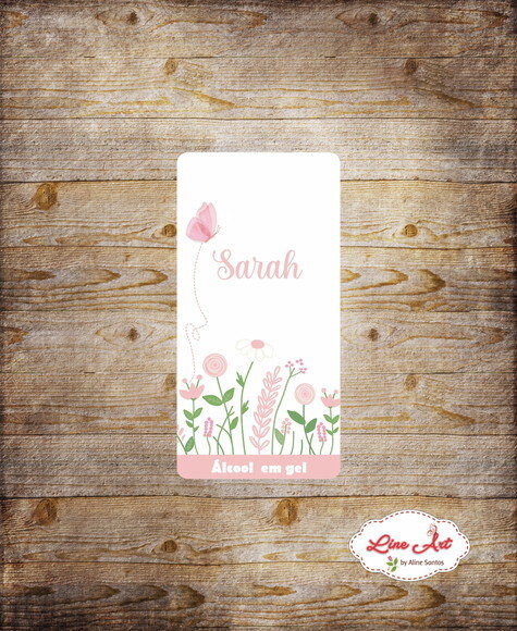 Adesivo Álcool Gel - Floral \ Borboleta