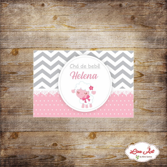 Adesivo Mini Mamadeira - Chevron Ovelhinha