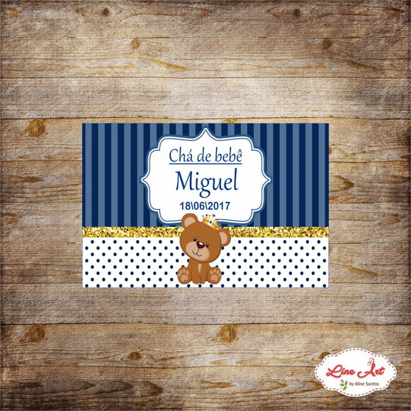 Adesivo mini mamadeira - Ursinho princípe