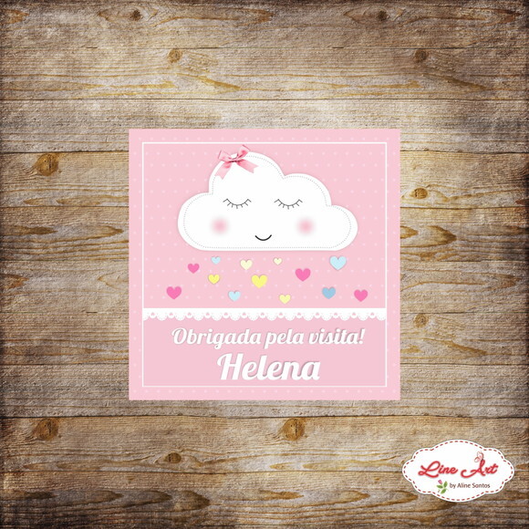 Adesivo personalizado caixinha - Chuva de Amor