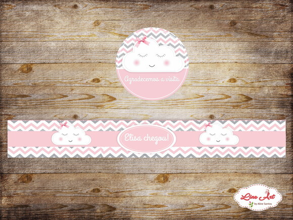 Adesivo pote papinha chevron - Chuva de Amor