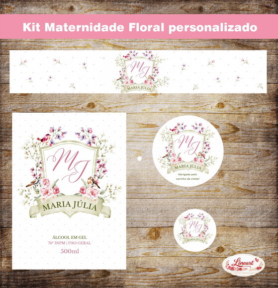 Kit Personalizado Maternidade Floral Borboleta