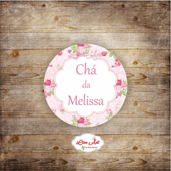 Rótulo adesivo mini baleiro Chá rosa