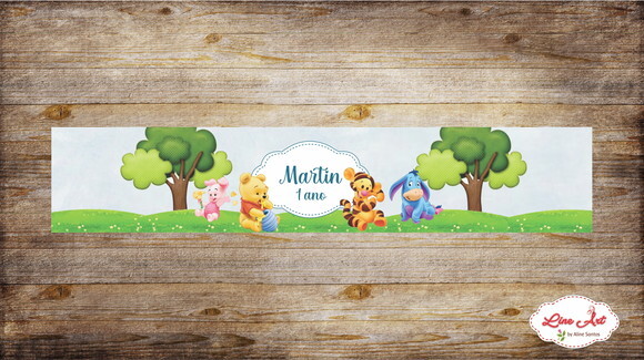 Rótulo Água 500ml - Ursinho Pooh