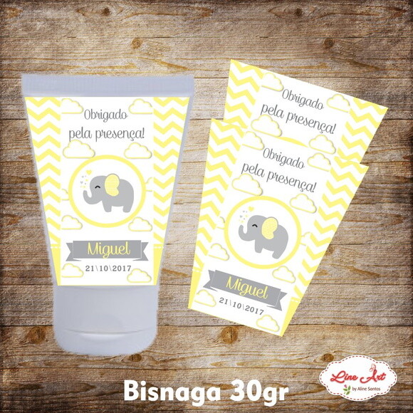 Rótulo bisnaga 30 gramas - Chevron elefante