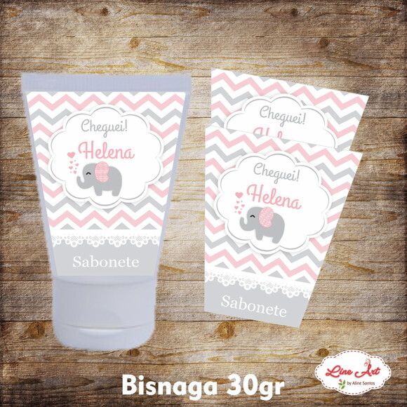 Rótulo bisnaga 30 gramas - Chevron elefantinho