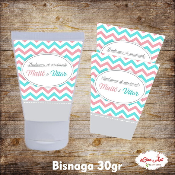 Rótulo bisnaga 30 gramas - Chevron/Gêmeos