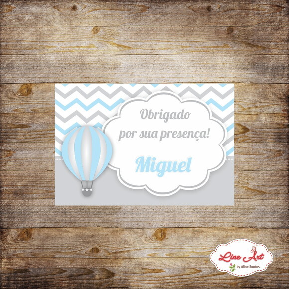 Tag agradecimento - Chevron Balão