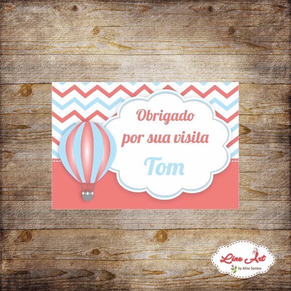 Tag agradecimento - Chevron Balão