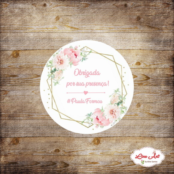 Tag agradecimento - Floral