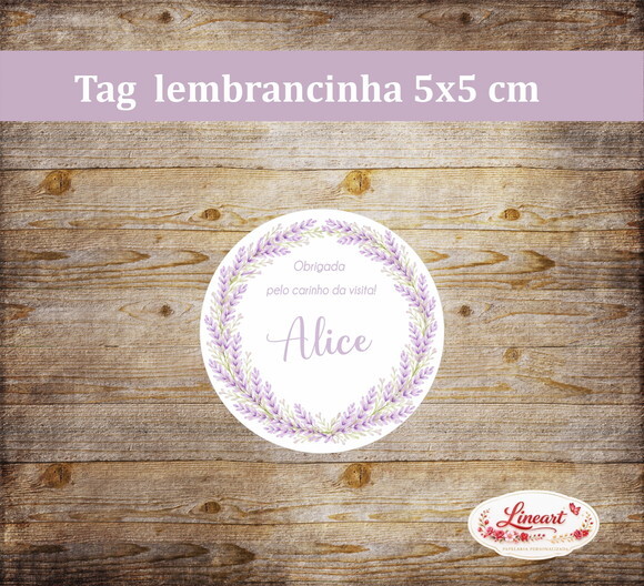 Tag Agradecimento - Maternidade Floral \lilás