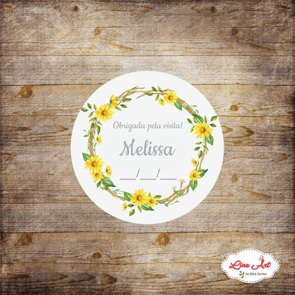 Tag Agradecimento - Maternidade Floral Amarelo
