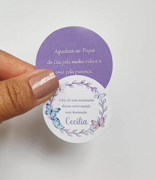 Tag Agradecimento Dupla - Maternidade Borboleta