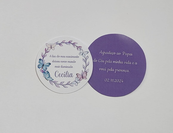 Tag Agradecimento Dupla - Maternidade Borboleta