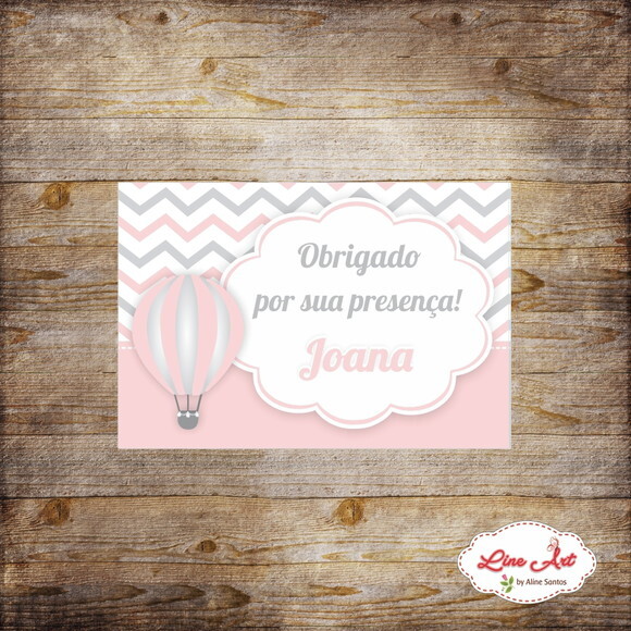 Tag lembrancinha - Chevron Balão