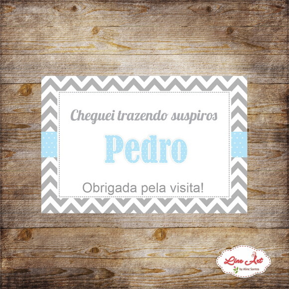 Tag lembrancinha - Chevron maternidade