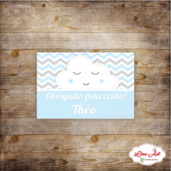 Tag lembrancinha - chevron\nuvem