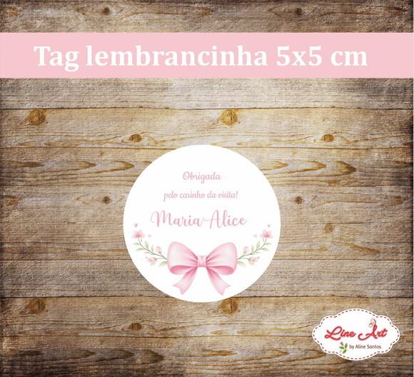 Tag Lembrancinha - Maternidade \ Laço Floral