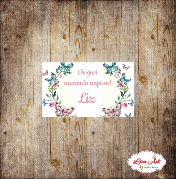 Tag lembrancinha - Maternidade floral \ Borboleta
