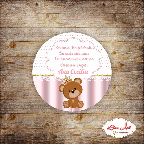 Tag Lembrancinha - Ursinha Princesa