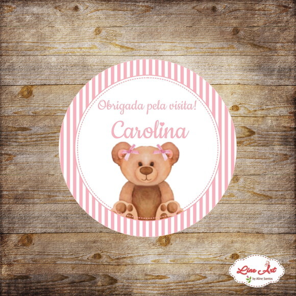 Tag Lembrancinha  Maternidade Ursinha 5x5 cm
