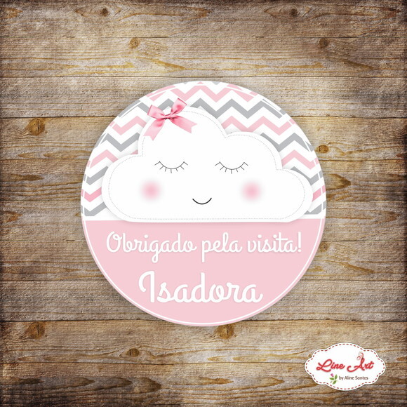 Tag lembrancinha maternidade - Nuvem