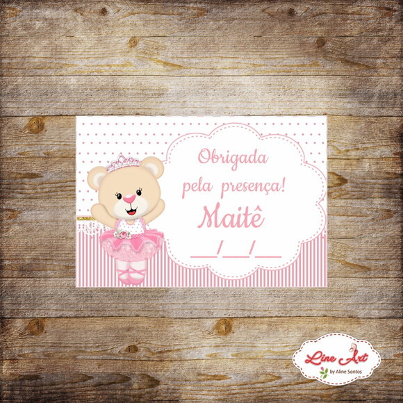 Tag maternidade - Ursinha Bailarina Princesa