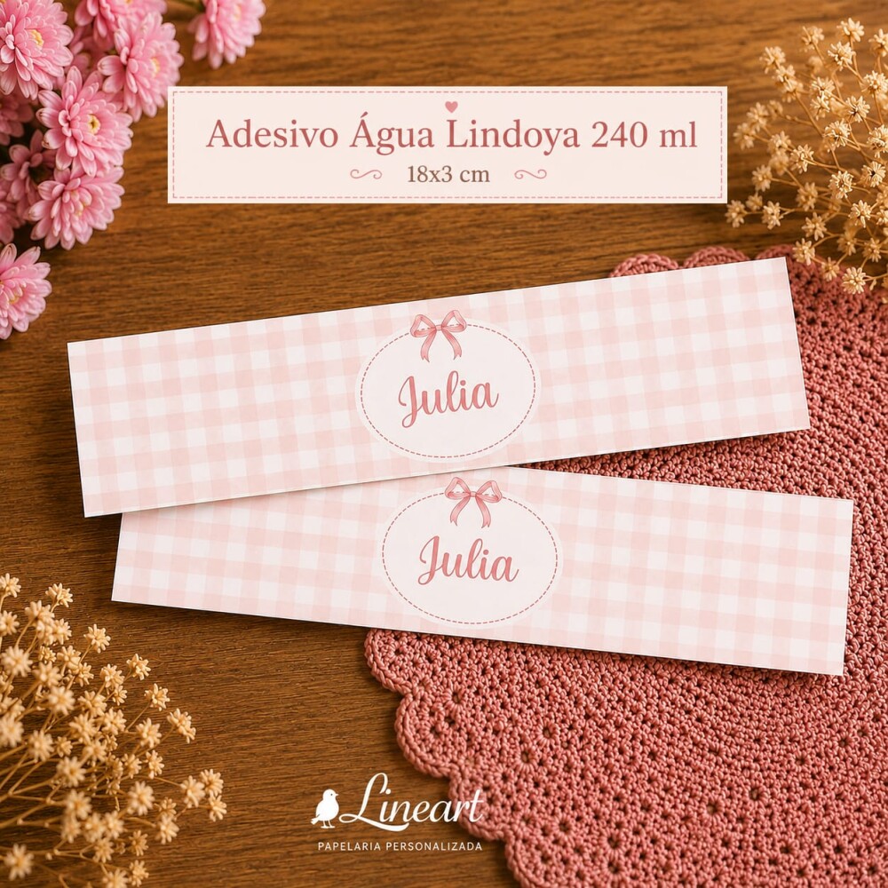 Adesivo Água Lindoya 240ml Personalizado 18x3 cm
