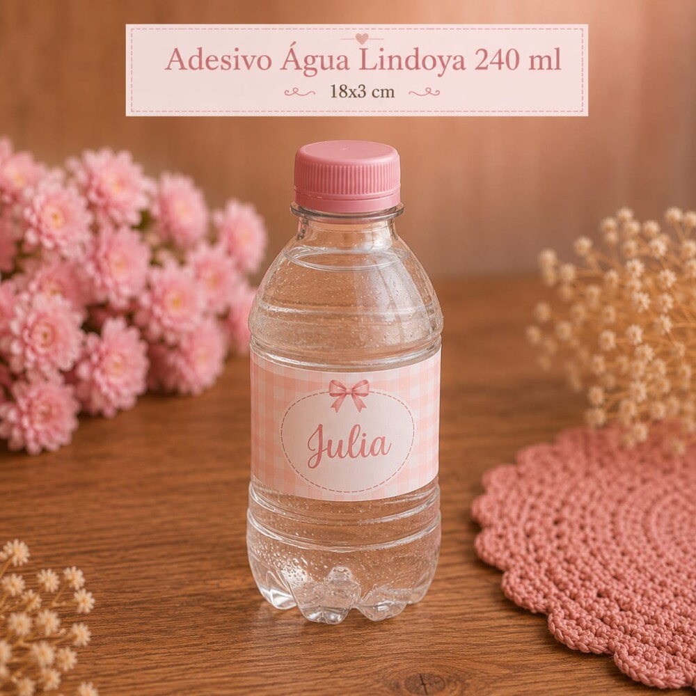 Adesivo Água Lindoya 240ml Personalizado 18x3 cm
