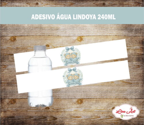 30 Adesivos Personalizado Água Lindoya 240 ml