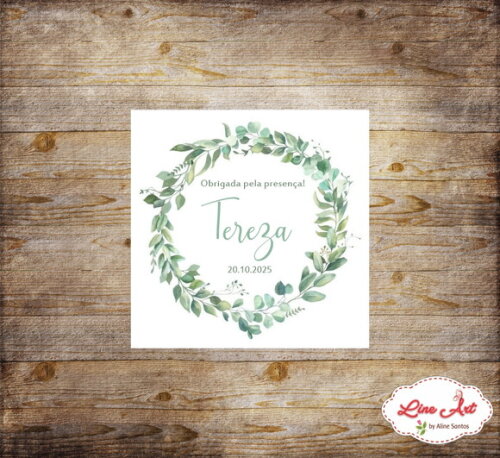 60 Adesivos Personalizado - Folhagem Verde