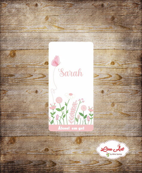 Adesivo Álcool Gel - Floral \ Borboleta