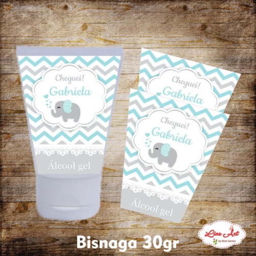 Adesivo bisnaga - Chevron elefantinho\Azul tiffany