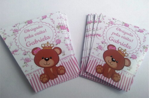Adesivo bisnaga álcool gel - Ursinha princesa