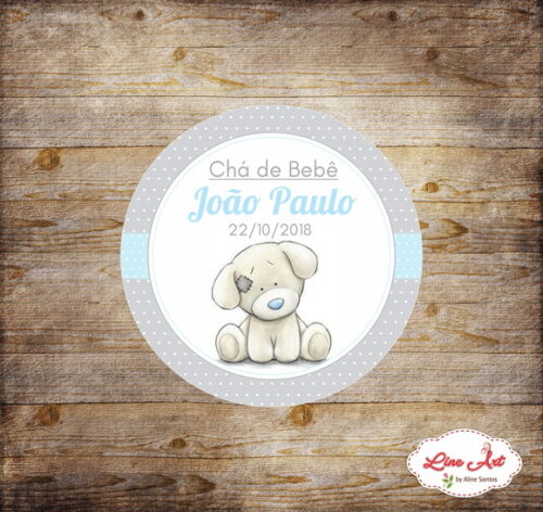 Adesivo Latinha - Maternidade Cachorrinho