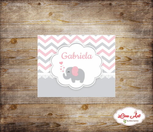 Adesivo Mini Mamadeira - Chevron Elefante