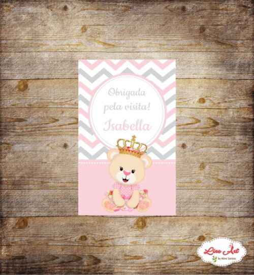 Adesivo Personalizado - Ursinha Princesa