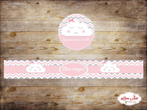 Adesivo pote papinha chevron - Chuva de Amor