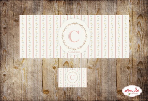 Kit Adesivo e Tag Personalizados - Maternidade Floral
