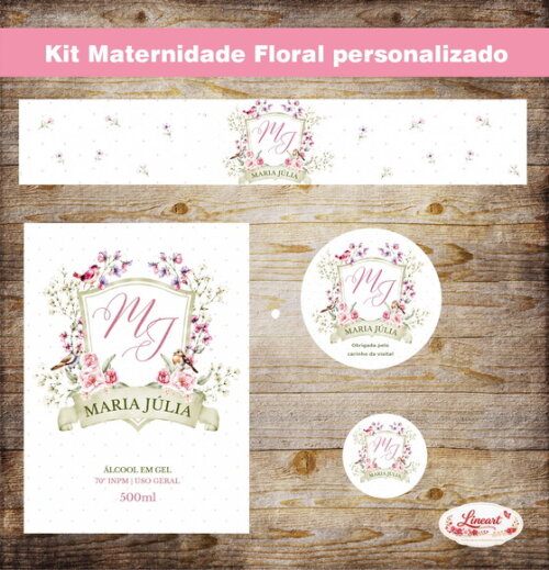 Kit Personalizado Maternidade Floral Borboleta