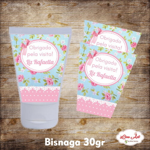 Rótulo adesivo bisnaga 30 gramas - Floral