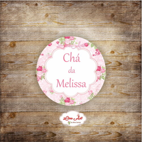 Rótulo adesivo mini baleiro Chá rosa