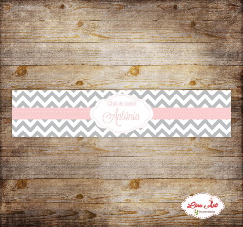 Rótulo água chevron rosa